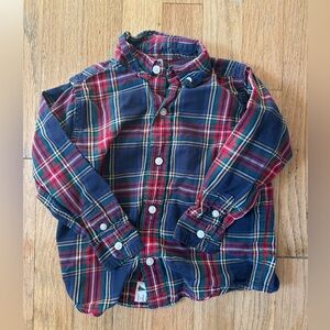 Janie and Jack Plaid Kids Shirt - Blue and Red
